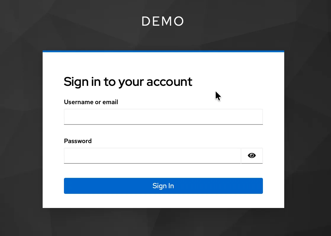 Keycloak Login page gets shown successfully