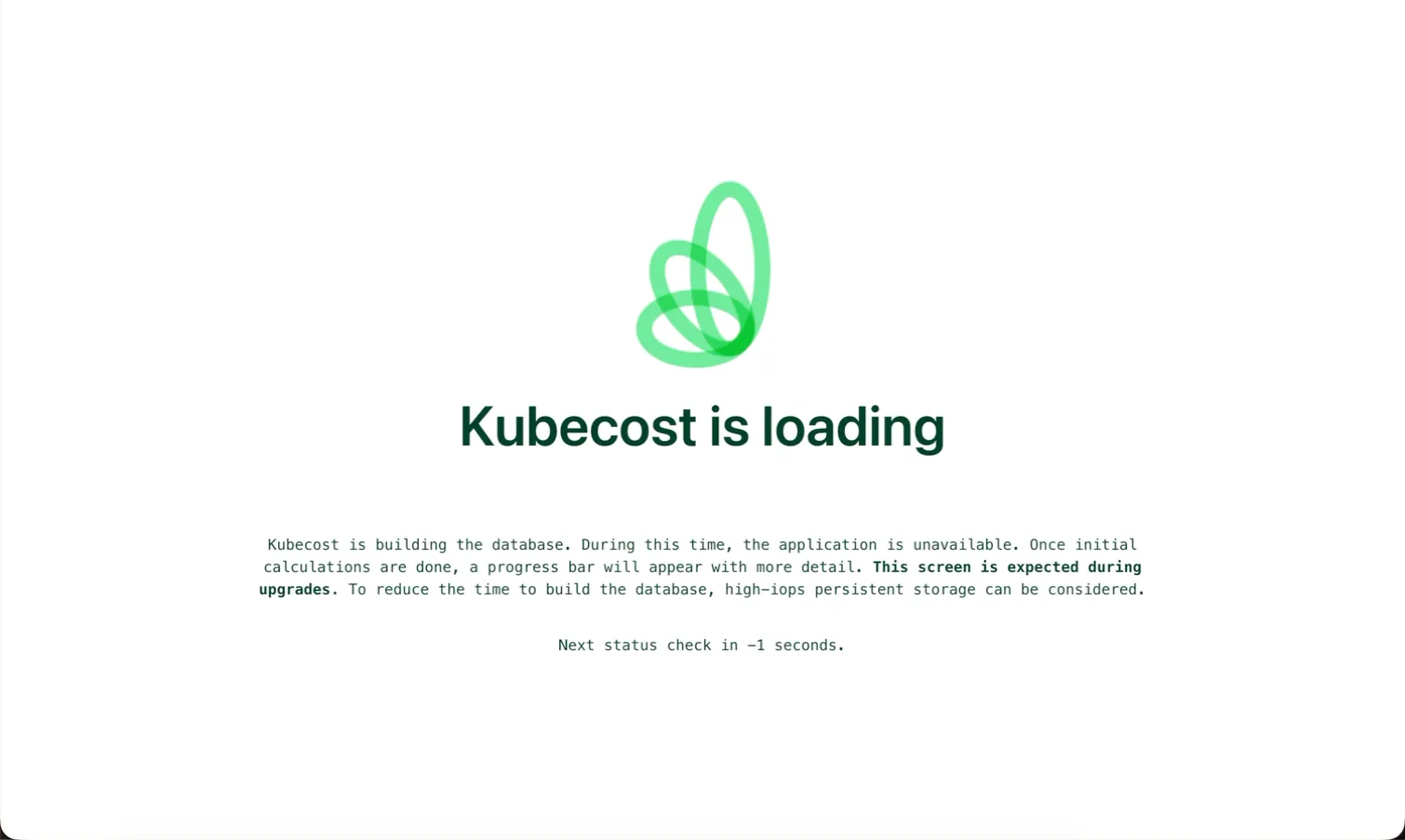 Kubecost is loading successfully